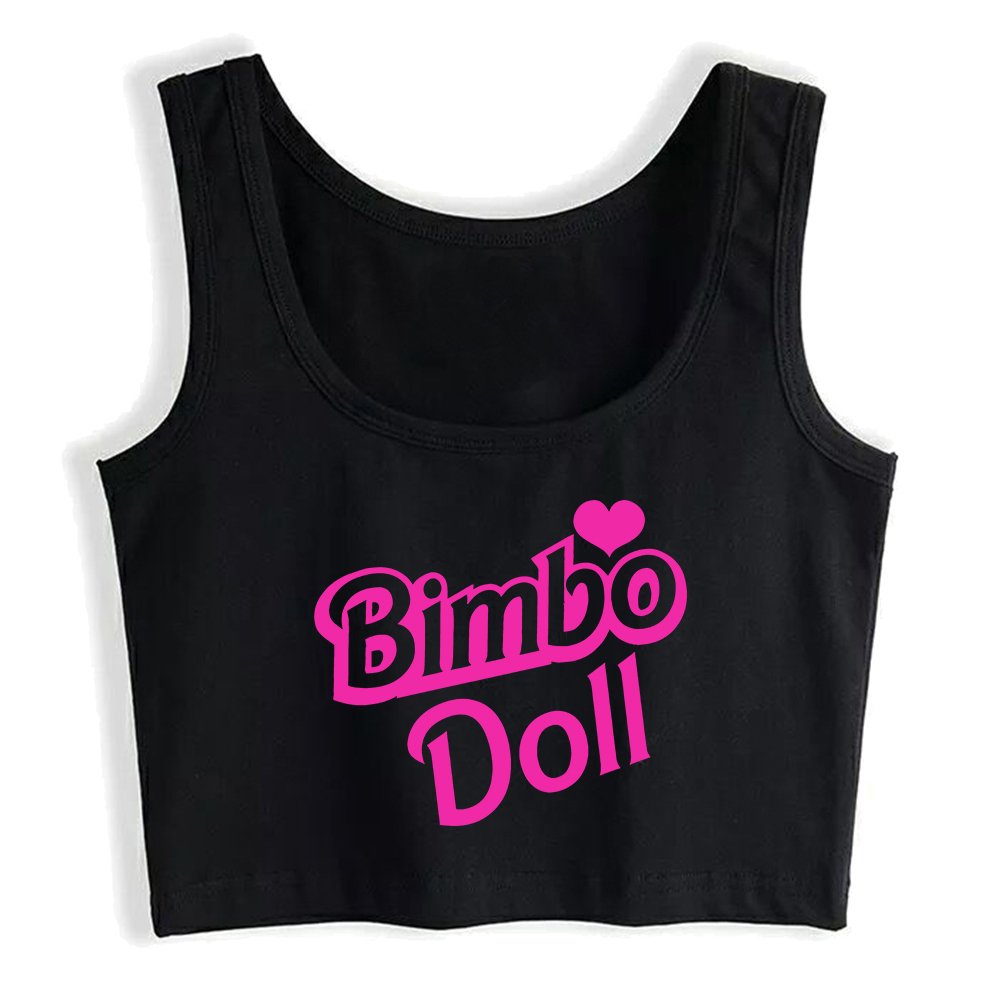 Bimbo-Haut court en coton au design de beurre, sexy, coupe cintrée, humoristique, amusant, style flirty, précieux, camisole d'entraînement