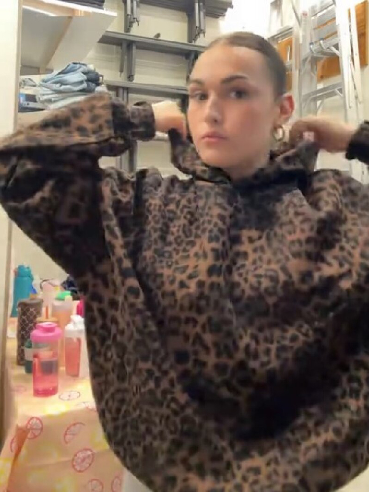 Sweat à capuche élégant et chic à motif léopard, pull décontracté vintage et tendance pour femmes, tenue de rue décontractée et à la mode pour l'automne.