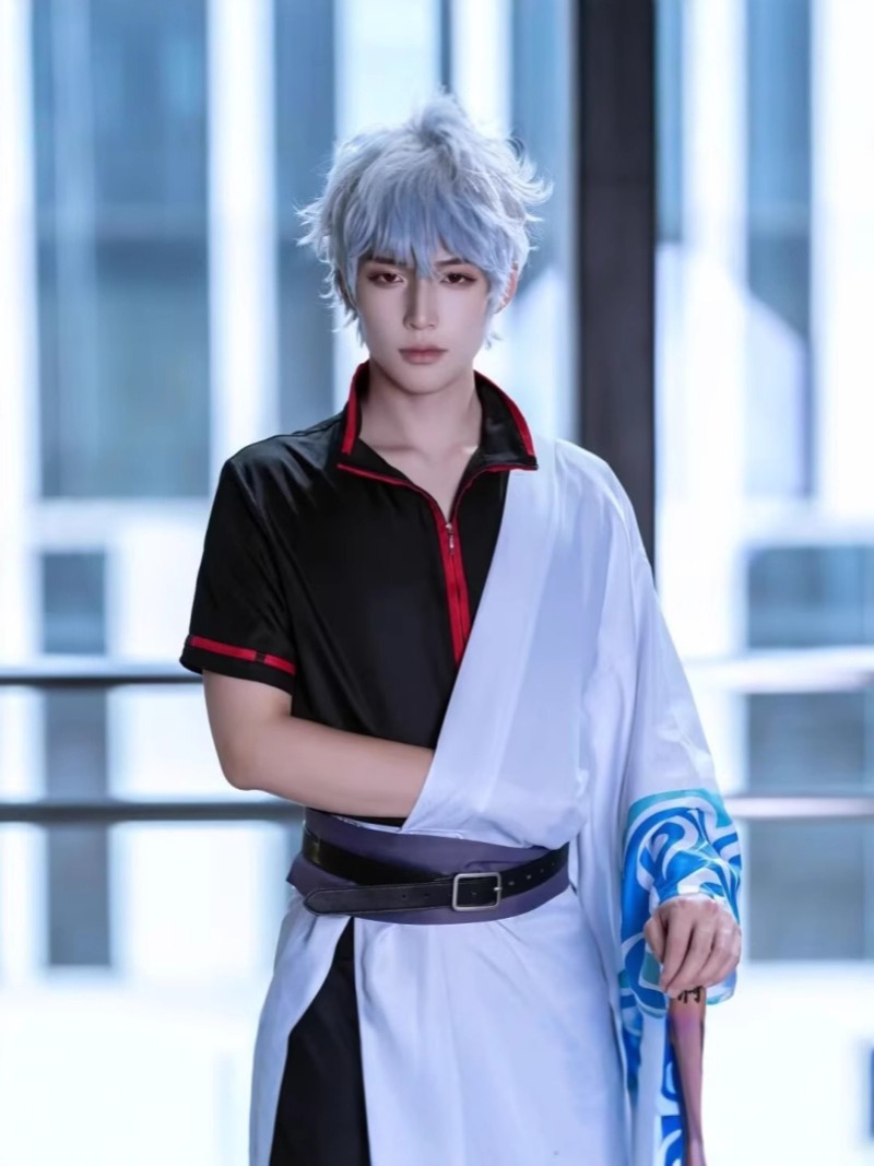 Neues Anime Gintama Sakata Gintoki Cosplay Kostüm Japanisches Kimono uniforme tenue