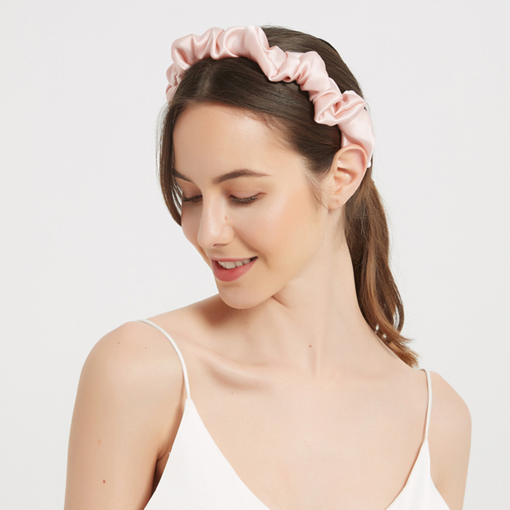 Bandeau 100% soie pure pour femmes et filles, accessoires pour cheveux, largeur 3 cm, 16 Momme