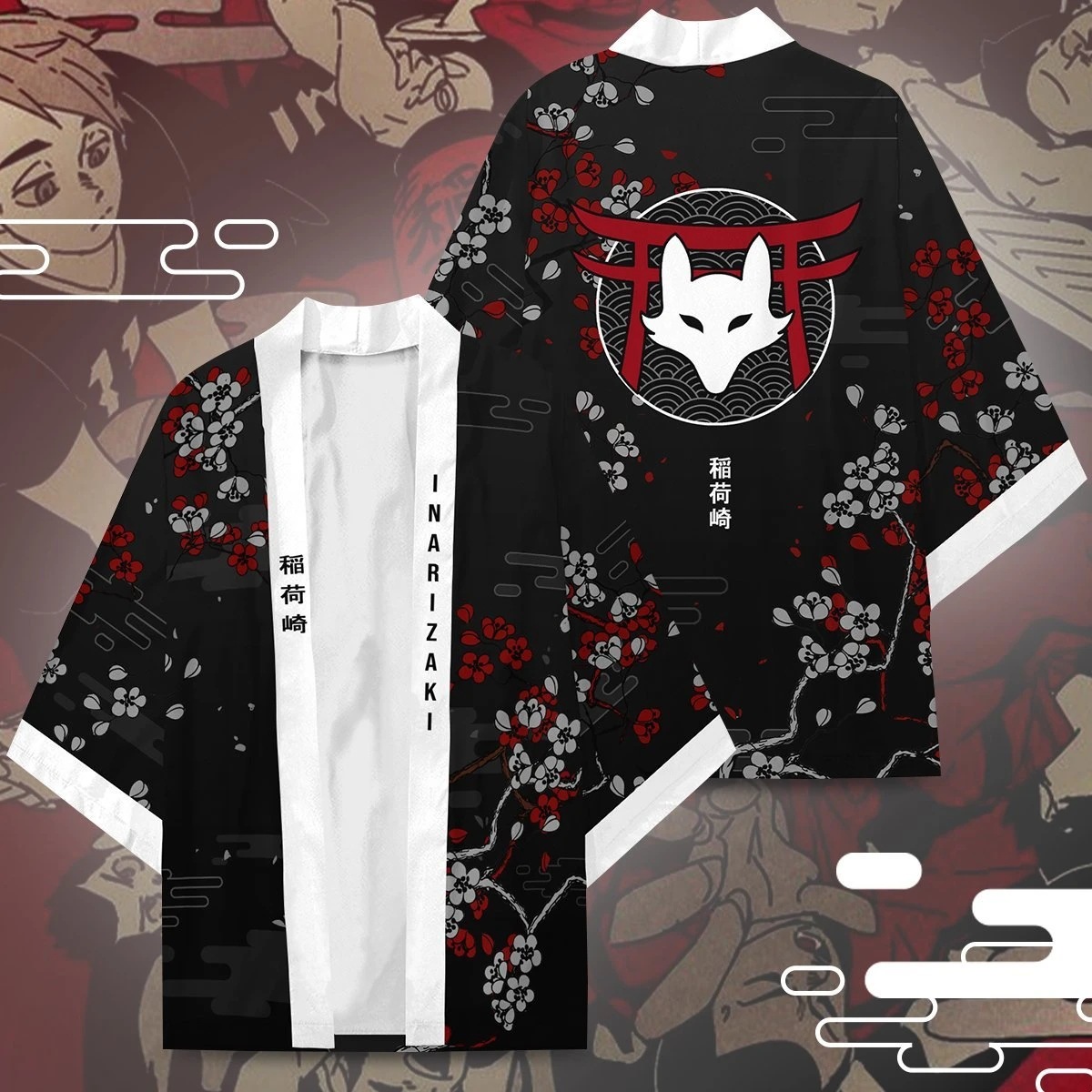 Vêtements de samouraï japonais, Kimono renard pour femmes et hommes, Cardigan traditionnel Haori Yukata, Costume de Cosplay, cape, Kimono d'halloween