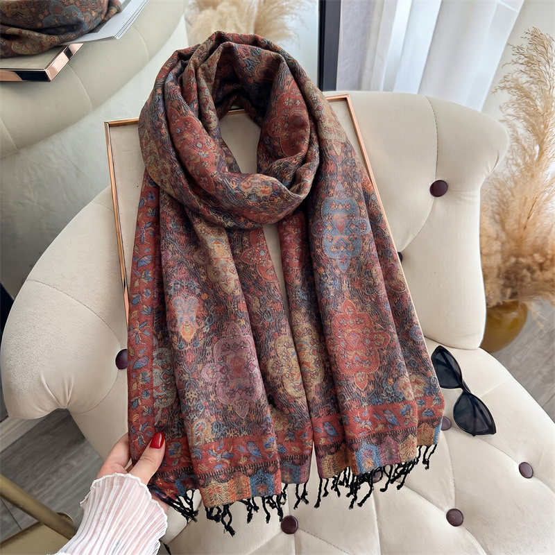 Nouvelles Écharpes de Luxe en Cachemire pour Femme Automne-Hiver, Imprimé Paisley, Chaudes, en Pashmina, Poncho, Châle Épais Tendance, Foulard, Bufanda