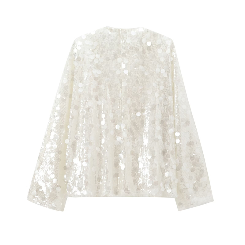 YENKYE nouveau automne femmes paillettes Kimono veste manteau à manches longues col en V femme décontracté vêtements d'extérieur amples Chic dame Wrap tenues