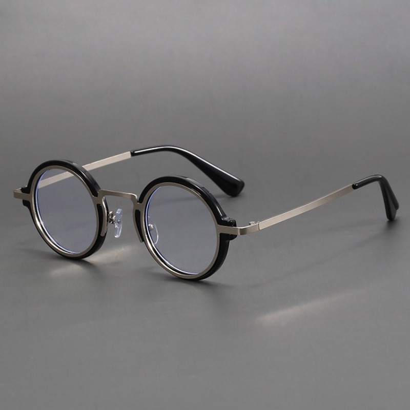 Lunettes à monture ronde tendance, Vintage, pour femmes et hommes, petite monture, blocage de la lumière bleue, lunettes de luxe de styliste