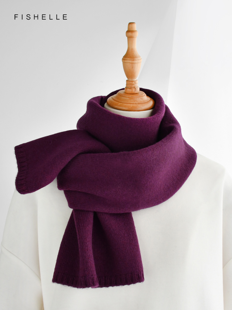 Petite écharpe tricotée en laine verte fraîche pour femmes, écharpes de luxe, monochromatique, chaud, automne, hiver, enfants, adultes, cadeaux de Noël, nouvel an