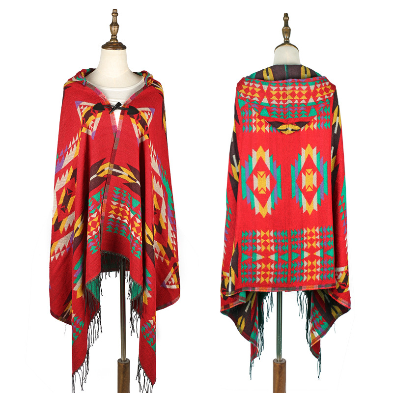 Châle Bohème Multifonction Ethnique, Écharpe Tribale à Franges, Sweats à Capuche, Cardigans Rayés, Couvertures, Cape, Châle, Glands, Poncho, Manteau