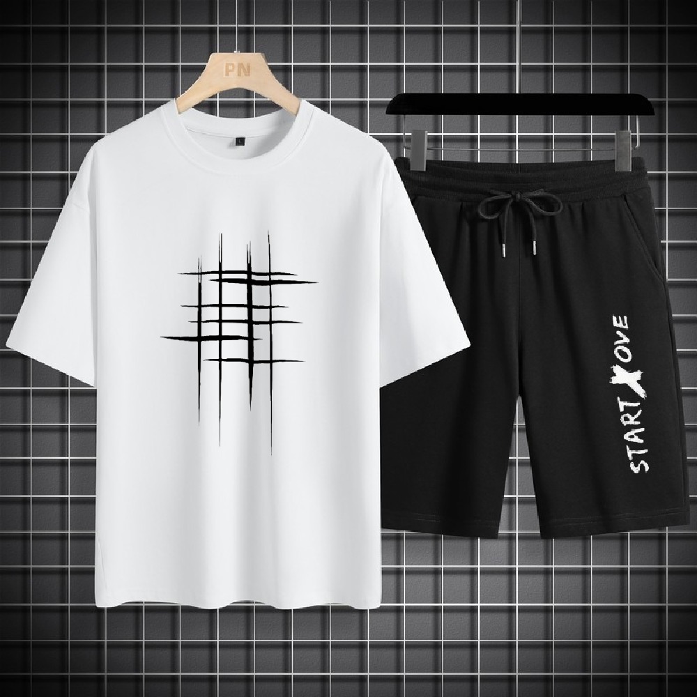Ensembles Homme Été 2025 – T-shirts à Manches Courtes Légers et Shorts – Tenue Décontractée Homme Séchage Rapide pour le Sport et le Jogging