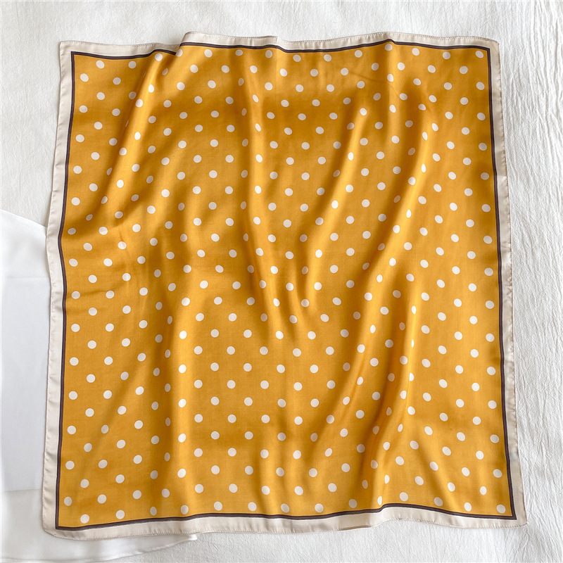 Foulard Hijab en Satin à Rayures pour Femme, Châle Carré à la Mode, 70x70cm