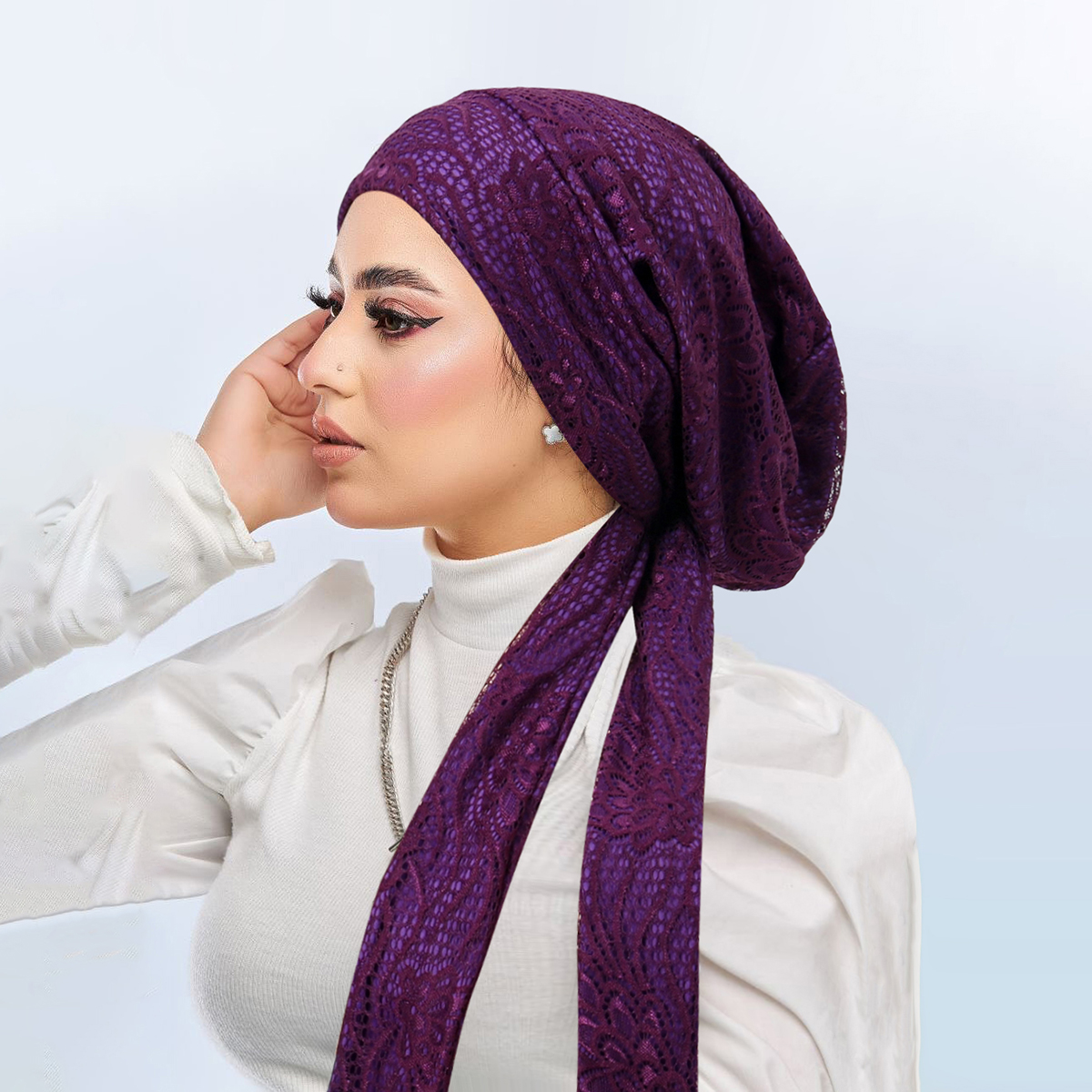 Double couche dentelle femmes Hijabs doux extensible musulman Turban chapeaux foulard dame Bandana casquettes sous-écharpe islamique perte de cheveux casquette