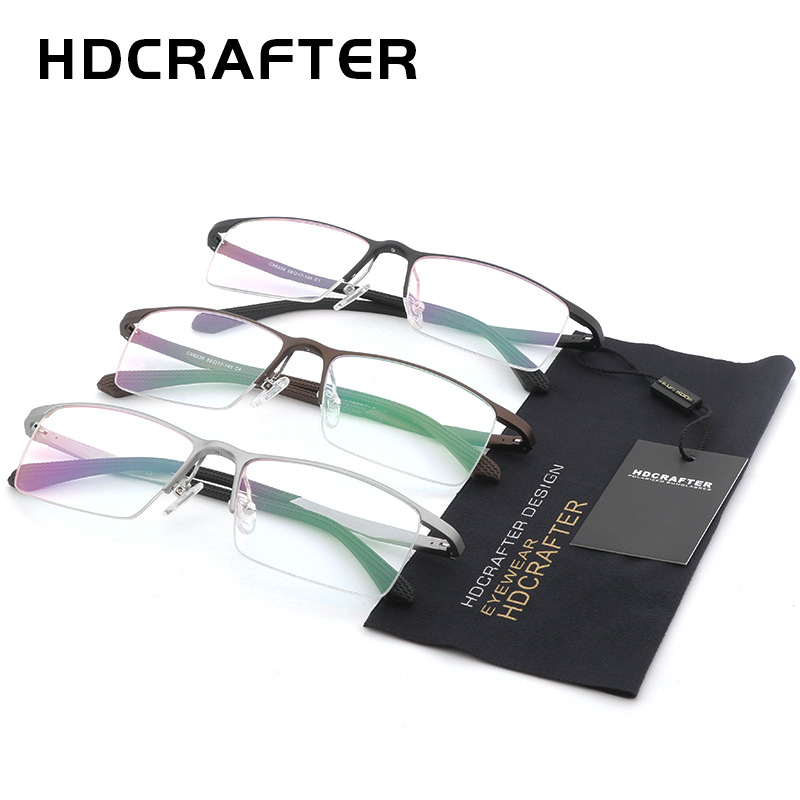 HDCRAFTER – lunettes de vue pour hommes et femmes, monture optique en métal, marque de styliste, verres de lecture clairs
