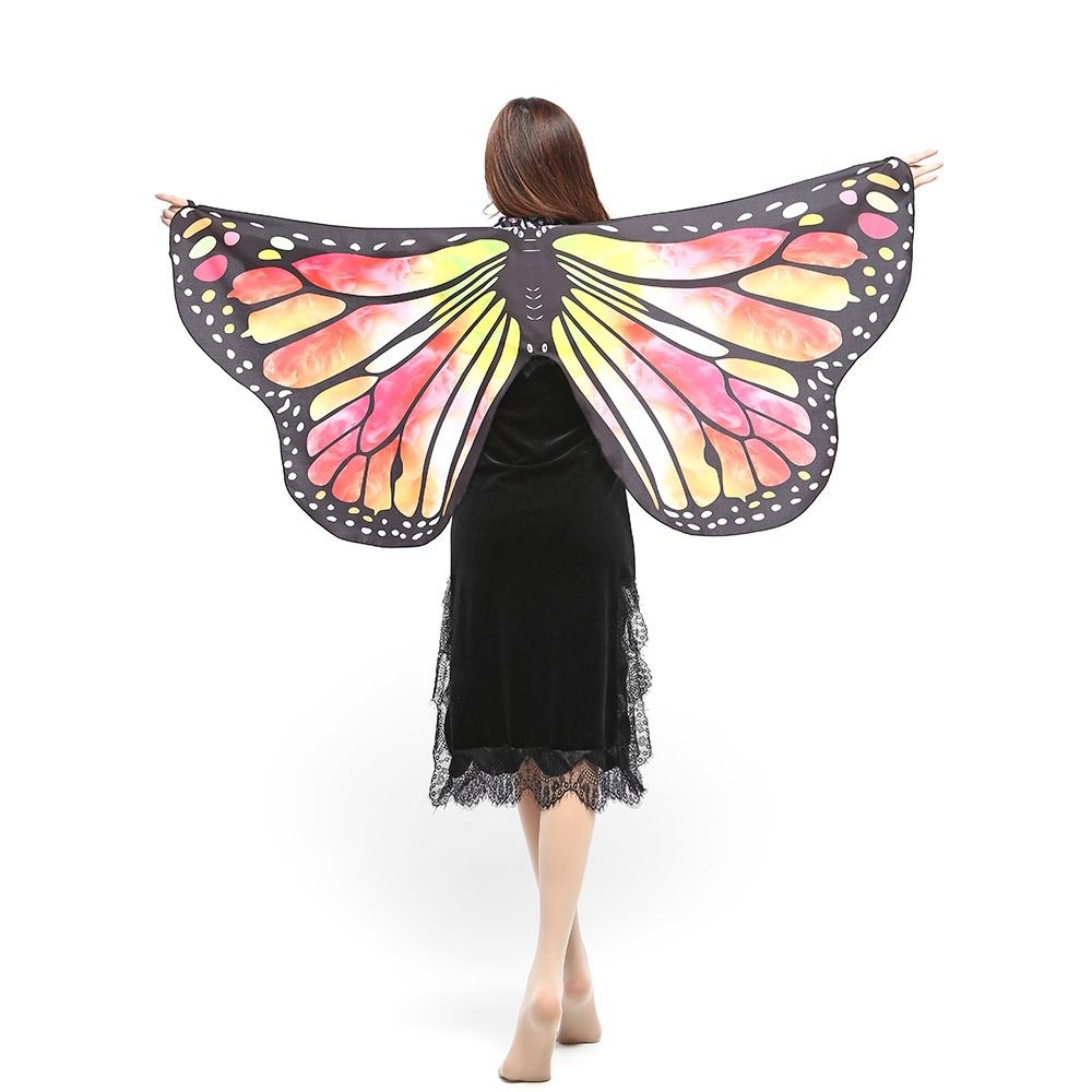 Cape papillon en Polyester pour femmes, ailes de papillon, pour déguisement de scène, châle, robe fantaisie, accessoire de Cosplay, robe Rave