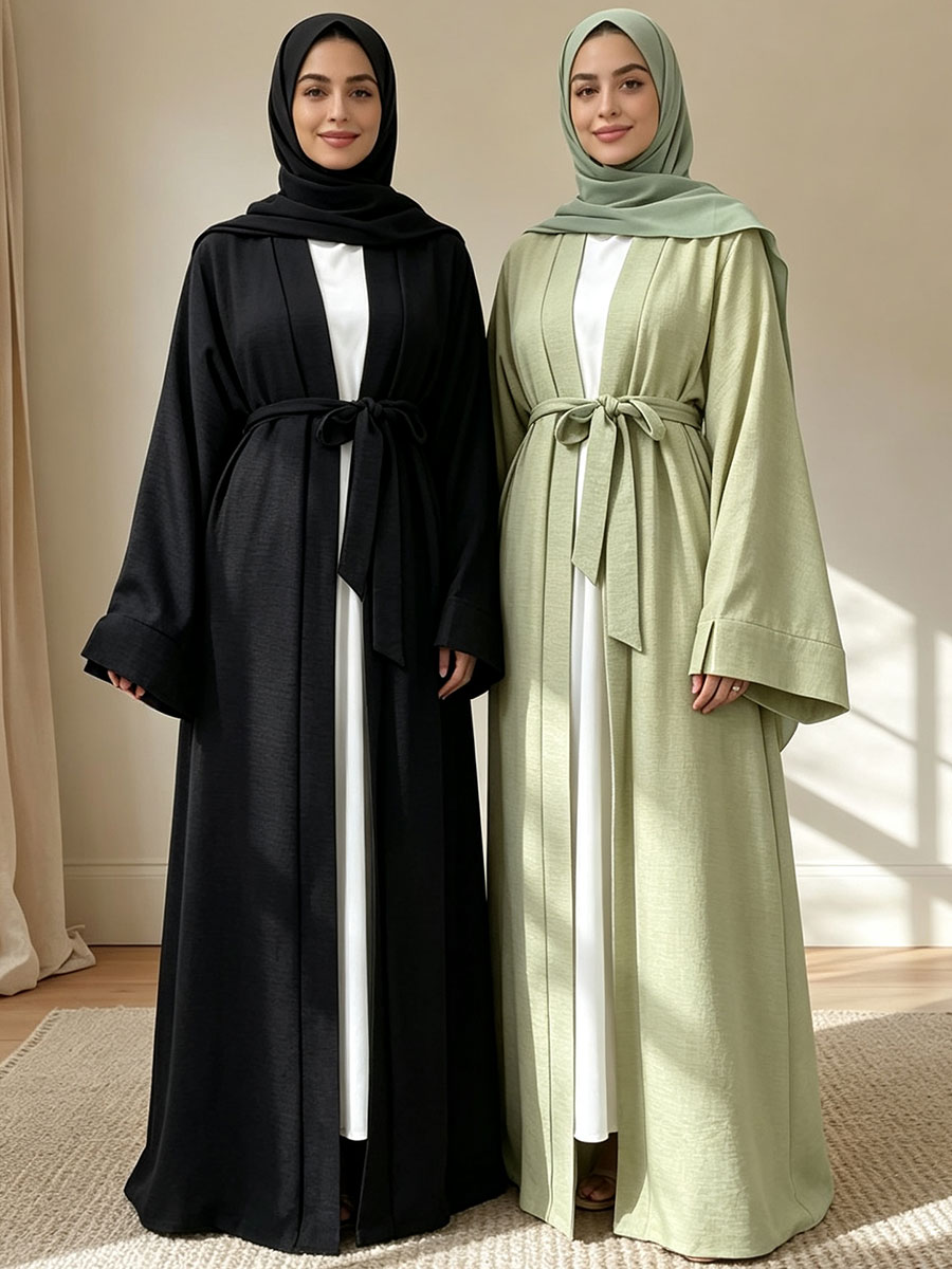 Robe Abaya Décontractée pour Femmes Musulmanes, Dubai, Manches Longues, Fendue, Grande Taille, Modeste, Robe Ample de Ramadan, Kaftan Femme, Vêtement Islamique