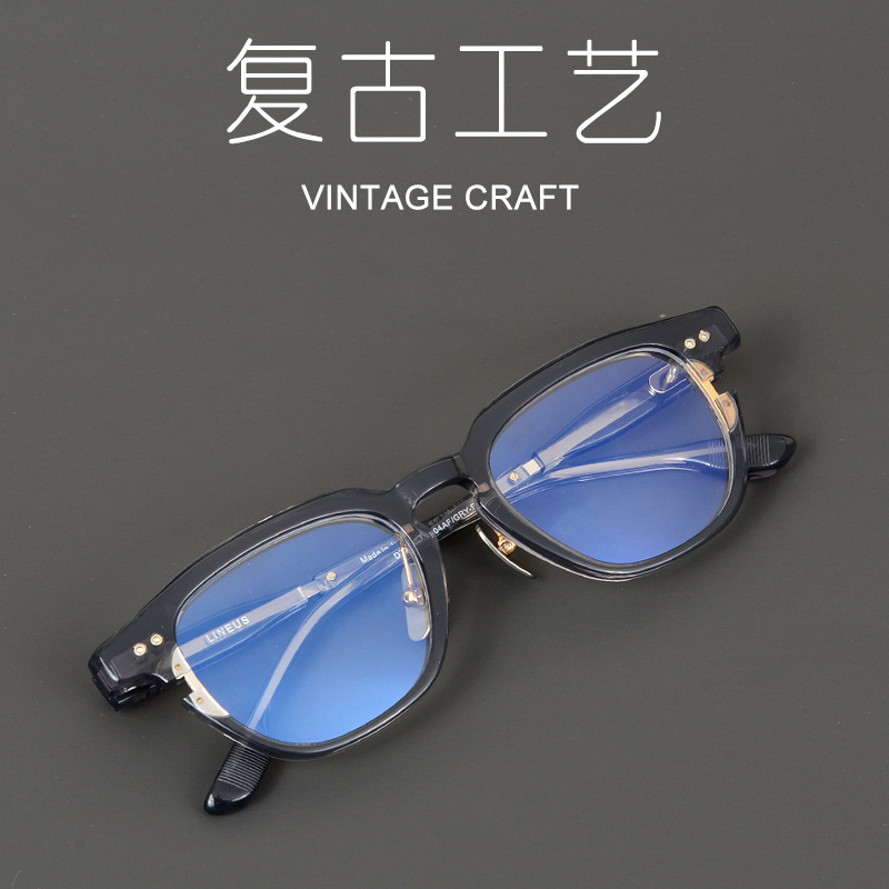 Lunettes carrées en acétate faites à la main pour hommes et femmes, montures de lunettes rétro, lunettes de créateurs, lunettes de mode Leader, qualité supérieure