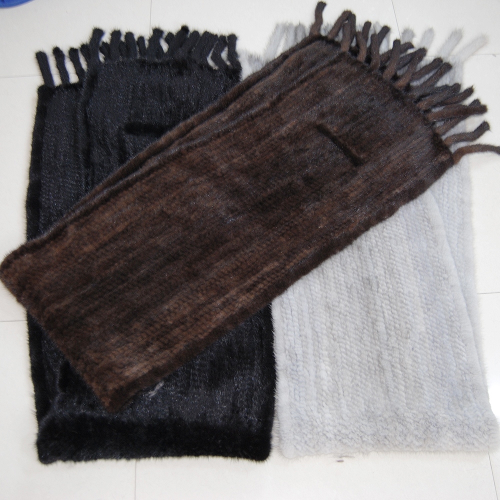 Nouvelle Collection 2026 : Écharpe Longue en Véritable Fourrure de Vison Naturelle, Châle Tendance en Vison Tricoté pour Femme