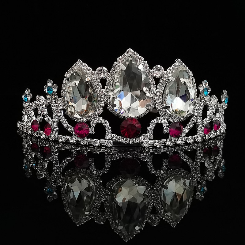 Diadèmes de mariage pour mariée, couvre-chef baroque, couronne en cristal AB avec strass, diadème de princesse pour fille, accessoires pour cheveux pour photographie de mariage