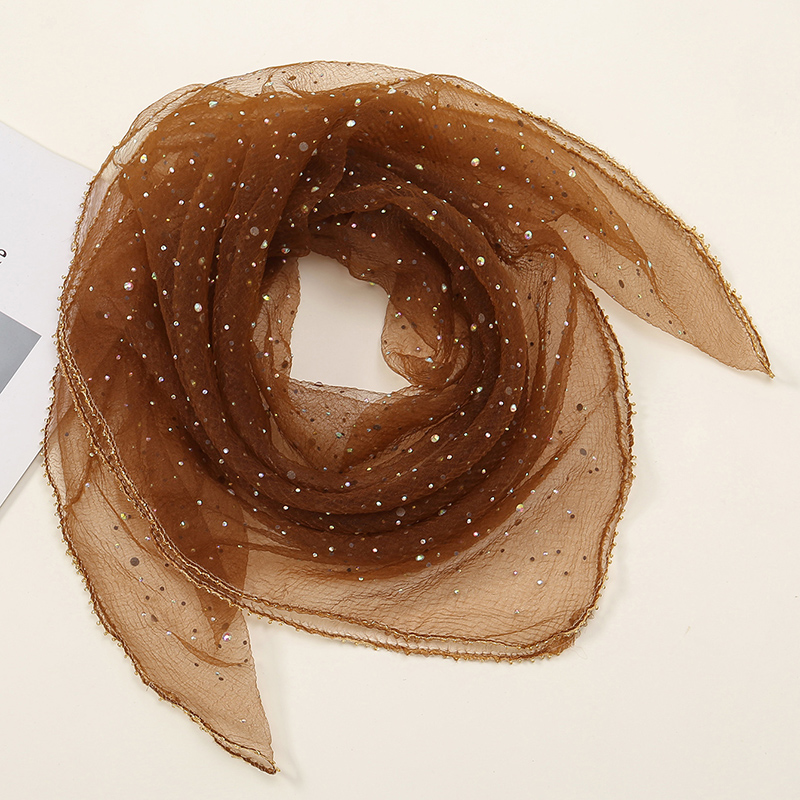 Foulard carré en fil de mode, broderie florale, bandeau en dentelle, Bandana respirant d'été pour femmes, Turban élégant, enveloppe de cheveux, 80x80cm