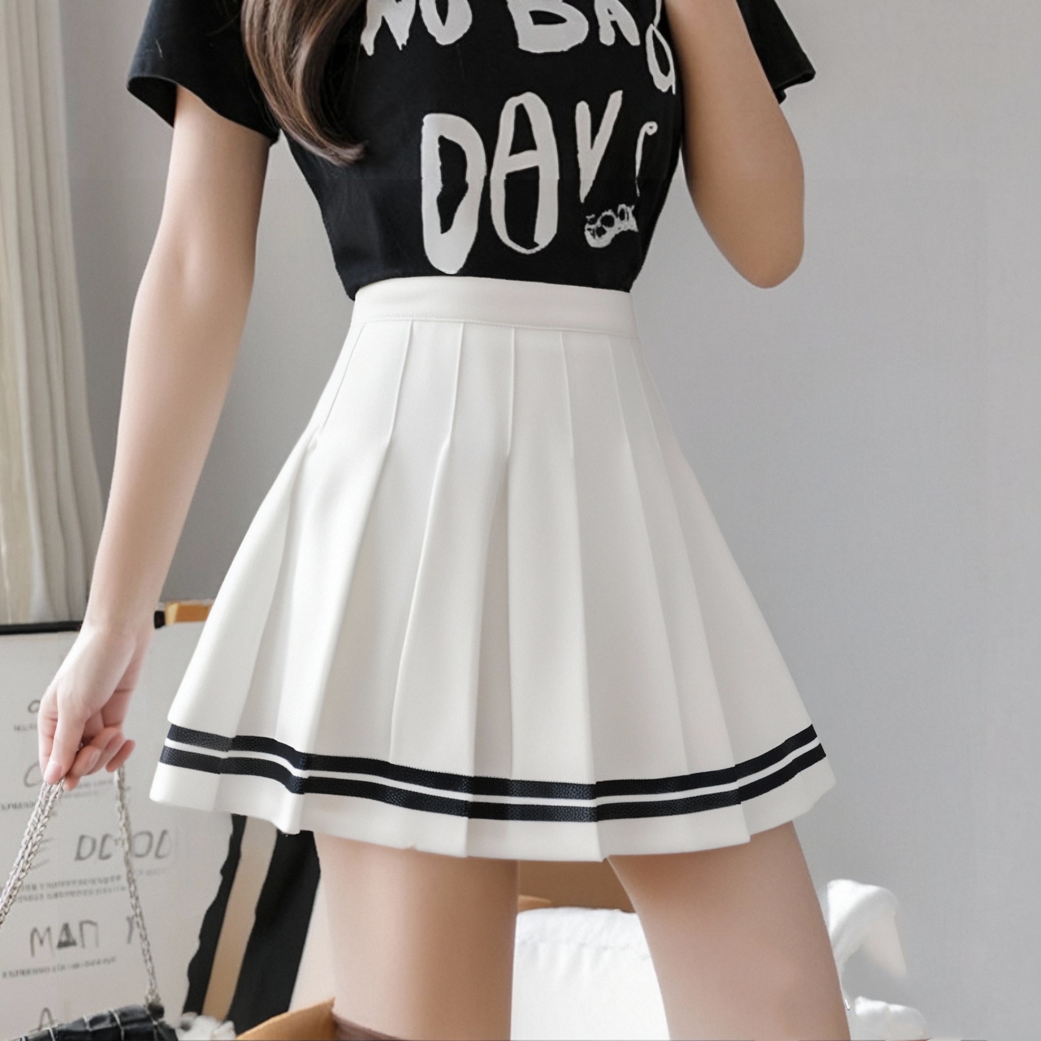 Jupes plissées trapèze pour femmes, mode estivale, taille haute, style chic coréen, style preppy, vêtements JK, streetwear décontracté Y2K
