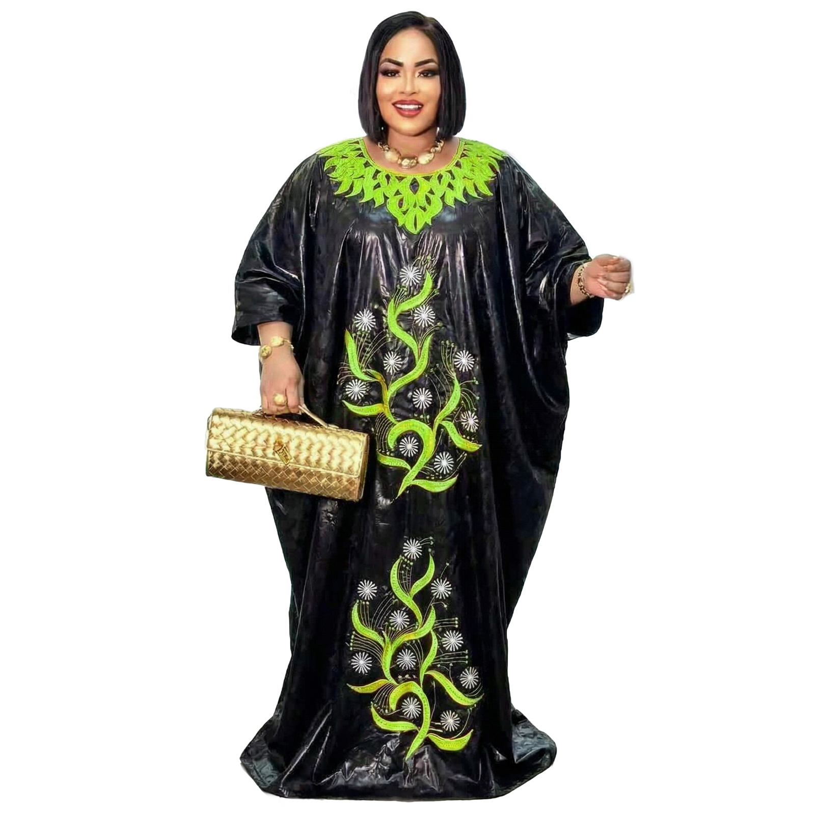 Tenue africaine pour femmes, abaya brodée, grande taille, robe élégante pour fêtes et cérémonies