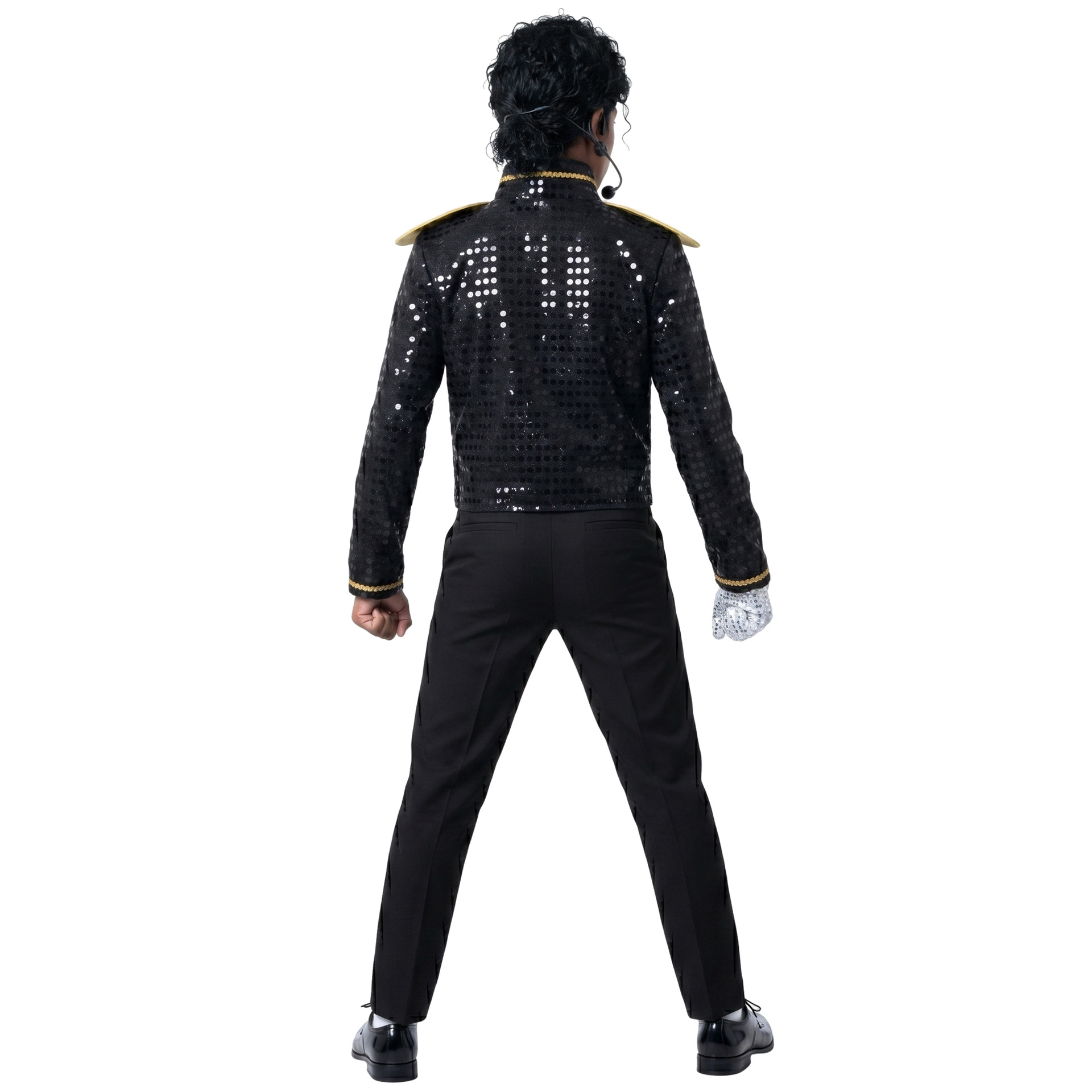 Veste à col montant moderne style Michael Jackson à paillettes pour enfant, tenue de spectacle, costume de chanteur de rock pour invité de banquet