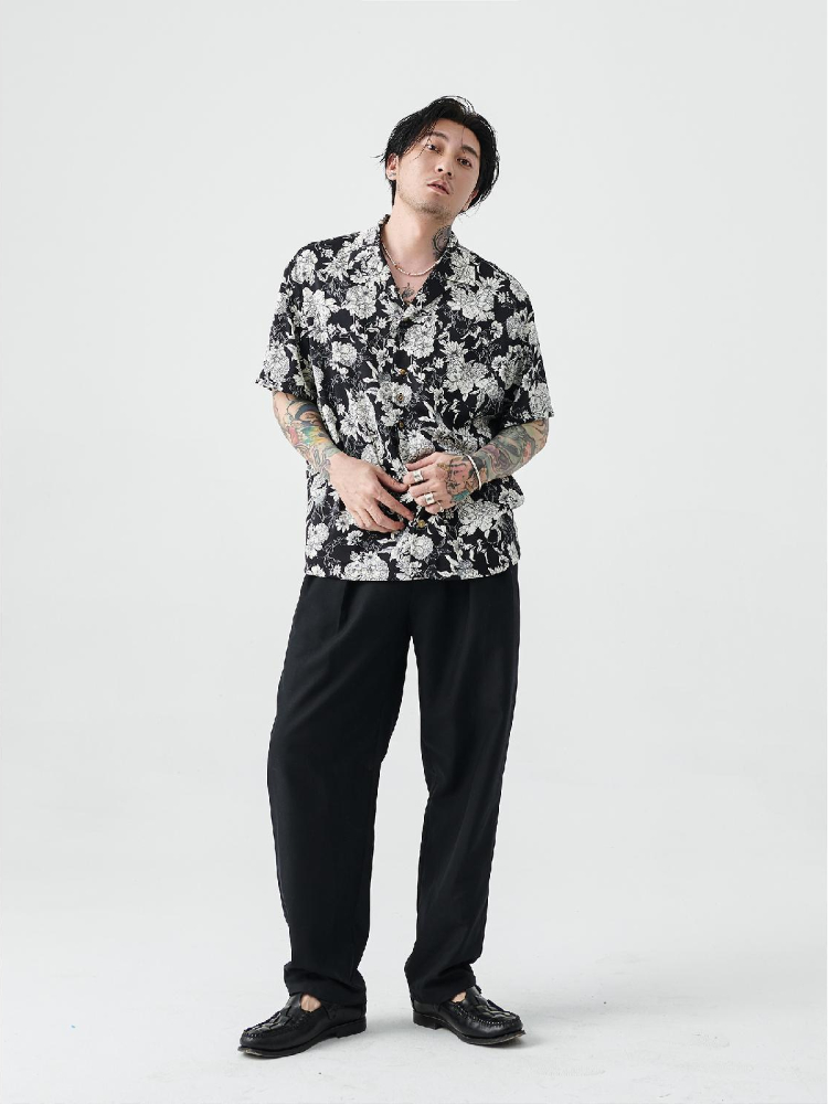 Chemise pour hommes japonais Vintage drôle graphique hawaïen hommes chemises florales avec manches nouveau dans pas cher marque hauts mode homme 2025 Xxl