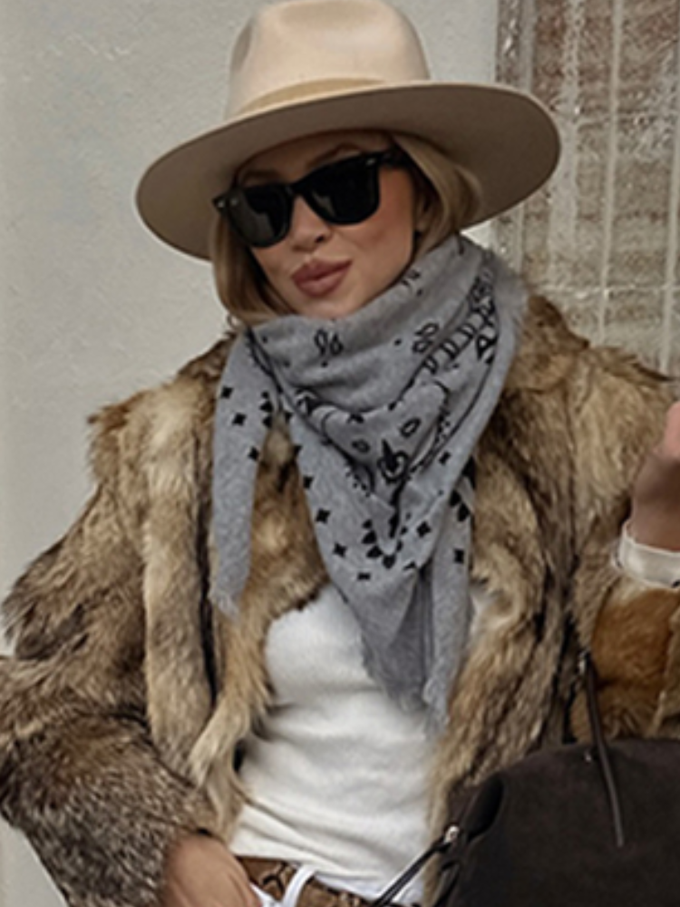 Écharpe à franges imprimée rétro pour femmes, légère et douce, coupe-vent, châle décontracté pour l'automne et l'hiver, nouveau accessoire pour femme