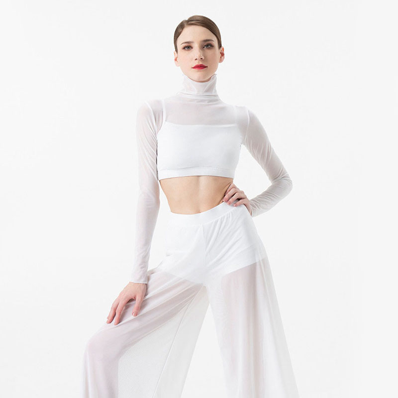 Costume de danse pour femmes, élégant, classique, moderne, contemporain, pratique de la danse lyrique, hauts et pantalons en maille, vêtements de spectacle de Ballet