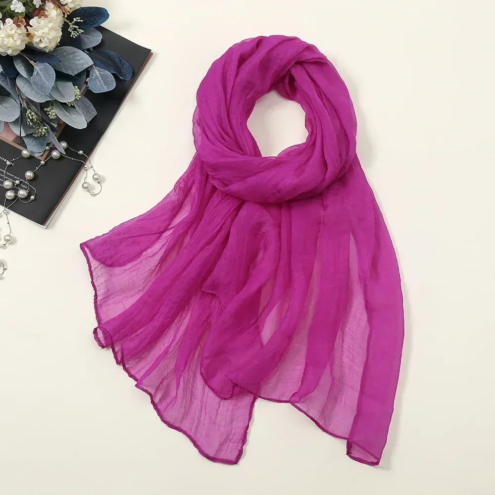 Surdimensionné en mousseline de soie femmes été châle manches Protection solaire Turban écharpe serviette de plage Bikini couvrir paréo Sarong Bandana