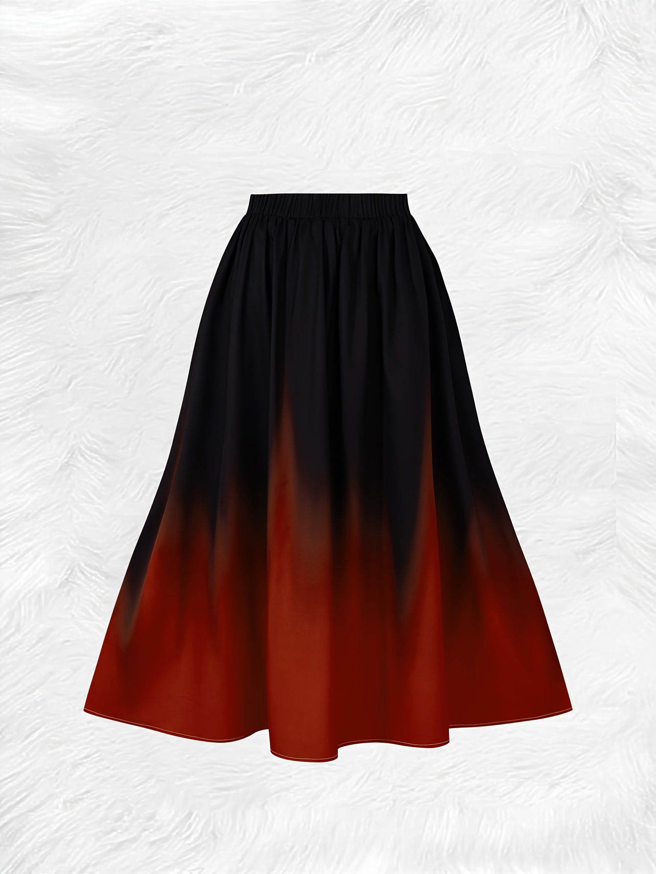 Jupe midi plissée taille haute élastique unie pour femme, idéale pour l'été et le bureau, style décontracté et tendance