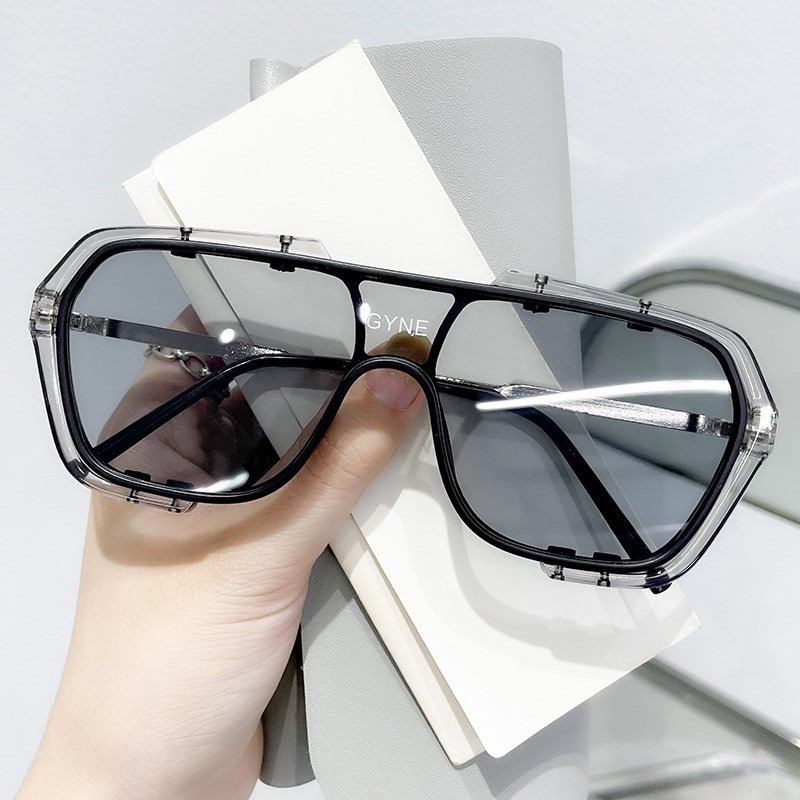 Lunettes de soleil carrées à grande monture pour femmes