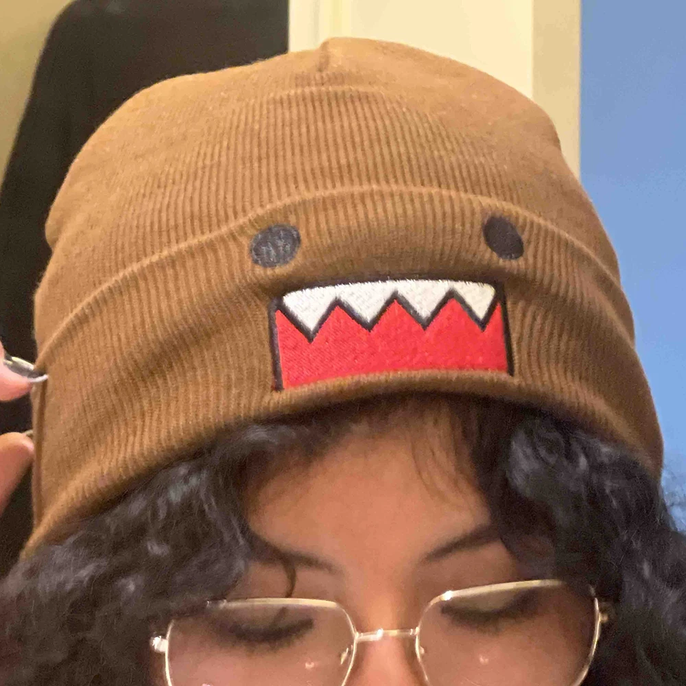 Domo Kun dessin animé brodé tricoté chapeau automne hiver extérieur chaud coupe-vent Hip Hop décontracté Style à la mode pour hommes femmes