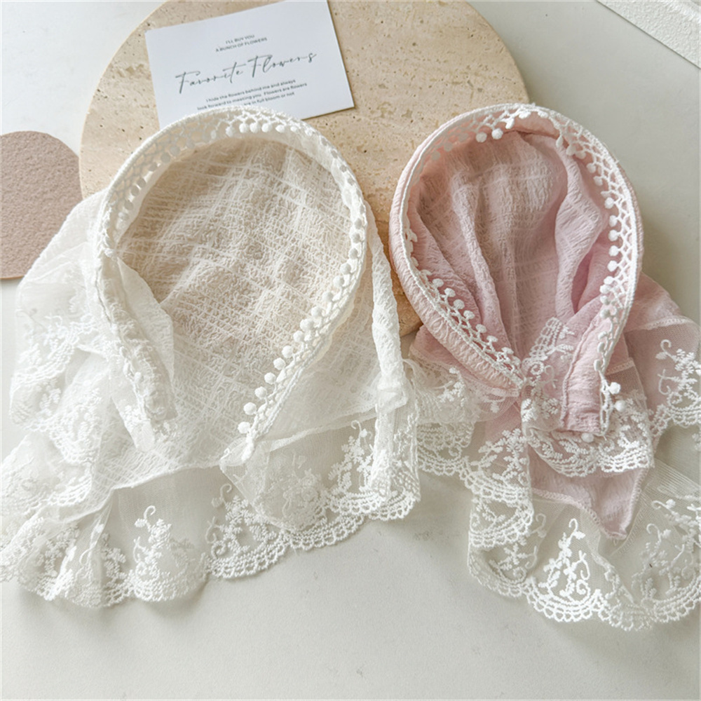 Foulards en dentelle, bandeaux en laine tricotée pour femmes et filles, écharpes pour cheveux, bandeaux de mode, serre-têtes féminins, coiffes