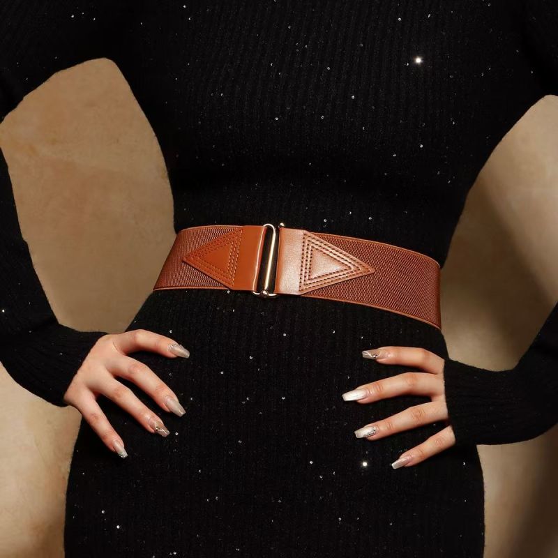 Ceinture avec ceinture élastique pour femmes, jupe décorative simple, manteau élastique polyvalent, assorti à la mode, robe, ceinture large