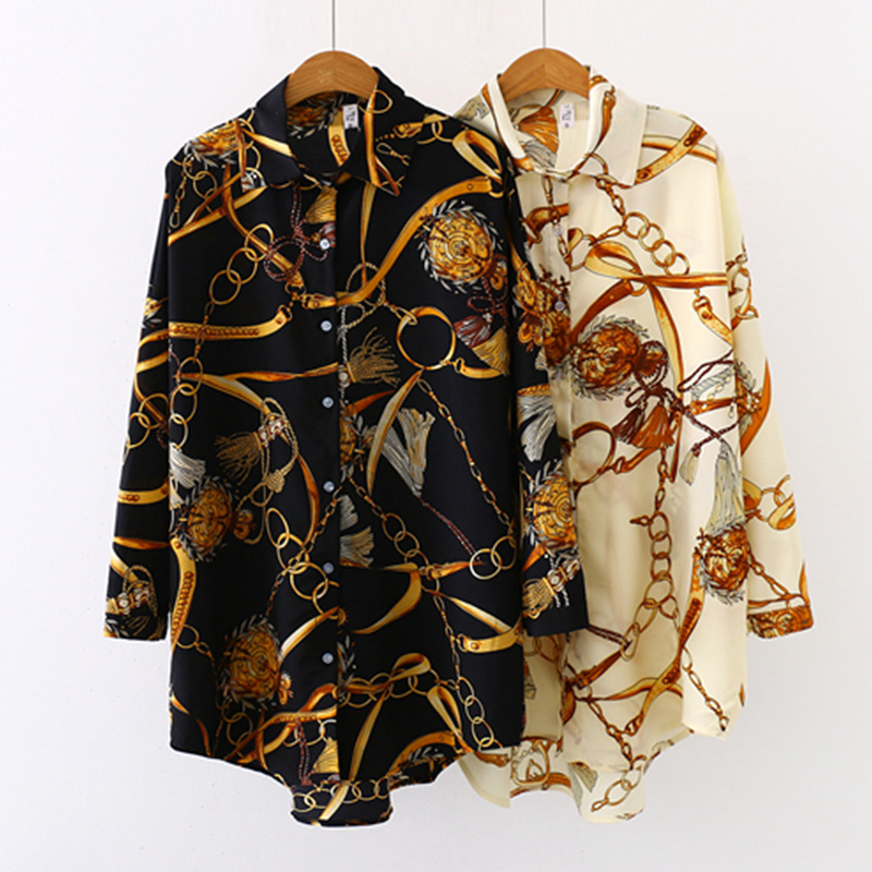 Chemises amples décontractées robe surdimensionnée femmes chemisiers en mousseline de soie printemps été à manches longues hauts Blusas Mujer