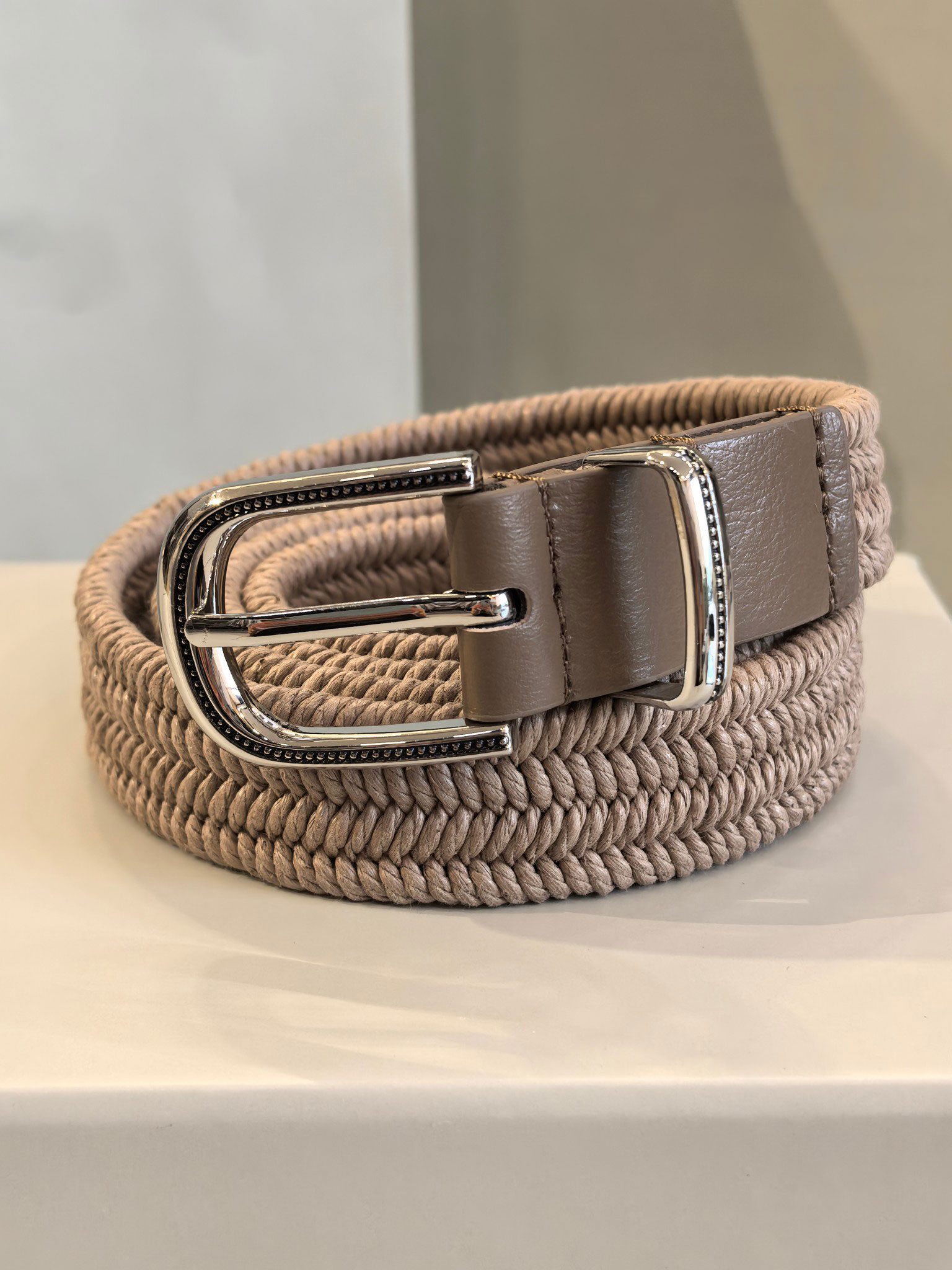 Ceinture tricotée très extensible pour femmes, avec boucle ronde et sans trous, 26 Summer