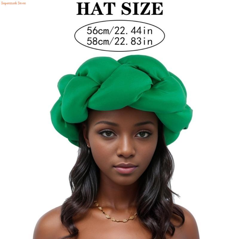 Q5WE – bandeau tressé africain, grand bandeau, casquettes Turban Nigeria, accessoire coiffure