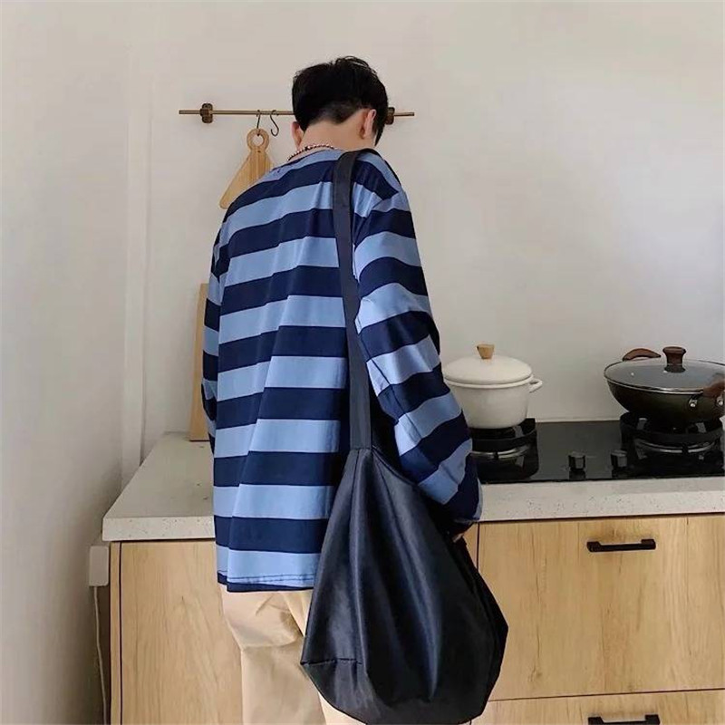 T-shirt à rayures pour homme, mode automne 2023, style coréen hip-hop, hauts décontractés pour femmes, vêtements Ulzzang, t-shirts blancs pour hommes
