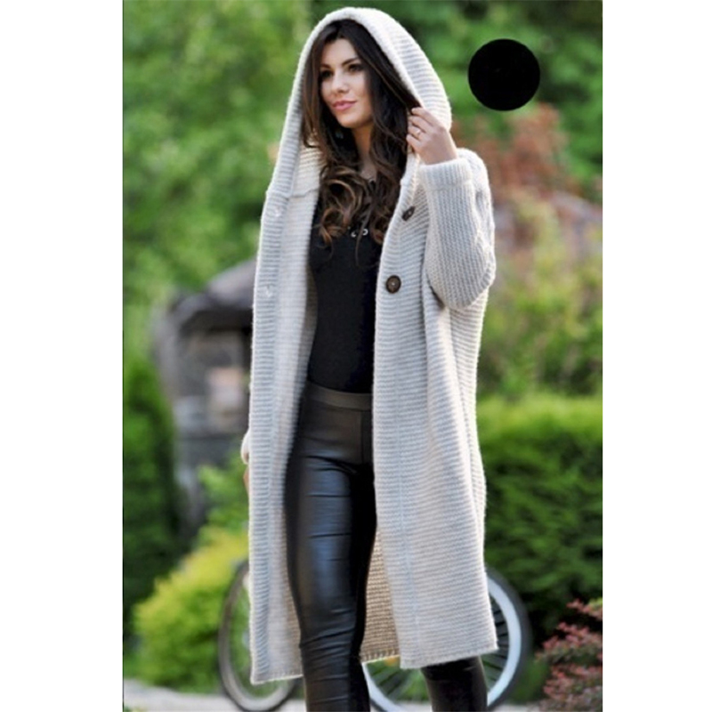 Cardigan en tricot à manches longues pour femmes, pulls à capuche, grande taille, mode féminine, automne, hiver, 2024