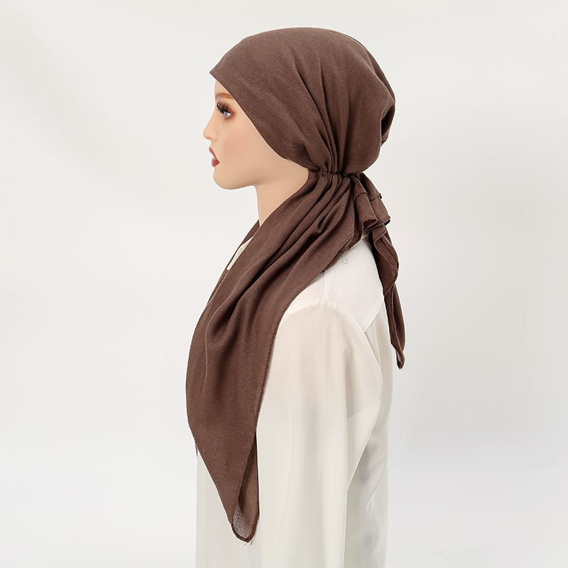 Foulard Hijab instantané musulman, turban optique solide, bonnet de nuit pour dormir, bonnet élastique en coton pour cheveux, nouveau