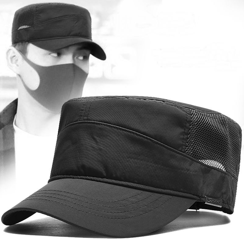 Casquette plate de l'armée pour hommes, grande tête, imperméable, grande taille, été, Polyester, grande taille, maille, chapeau militaire, 55-60cm, 60-65cm, 2021