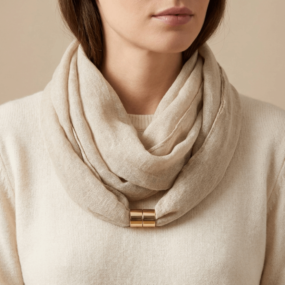 Écharpe à boucle magnétique résistante aux plis, texture satinée douce, sensation premium, écharpe de cou de couleur unie, légère, chauffe-cou, cadeau.