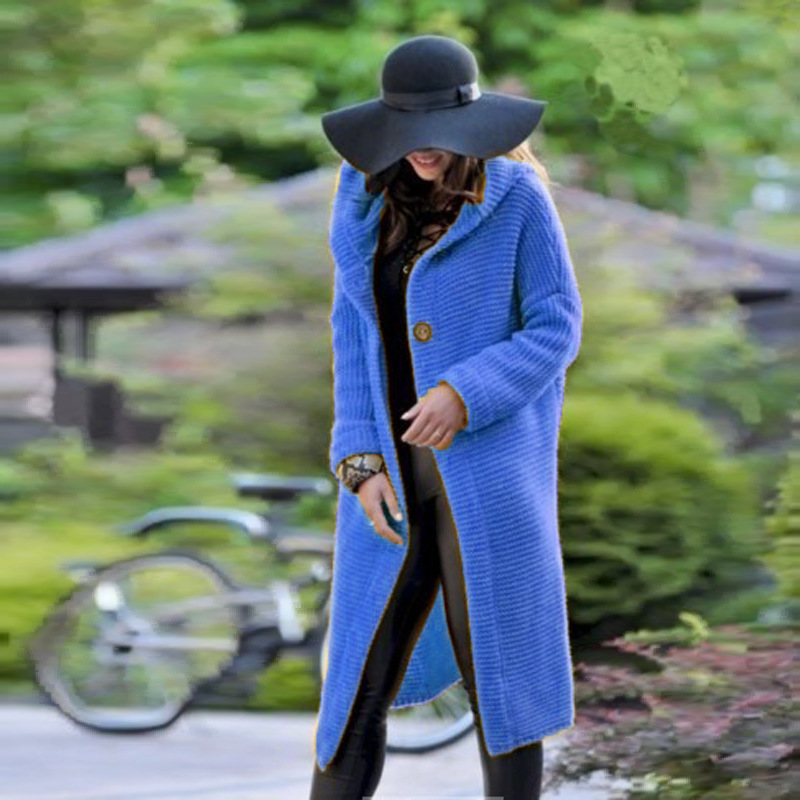 Cardigan en tricot à manches longues pour femmes, pulls à capuche, grande taille, mode féminine, automne, hiver, 2024