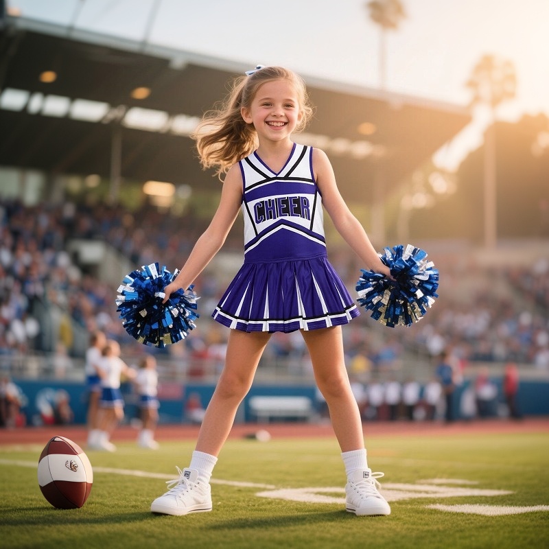 Robe de pom-pom girl pour filles, tenue de spectacle de fête de célébration de jeu de Football scintillant, Costume de joie personnalisé pour événements festifs