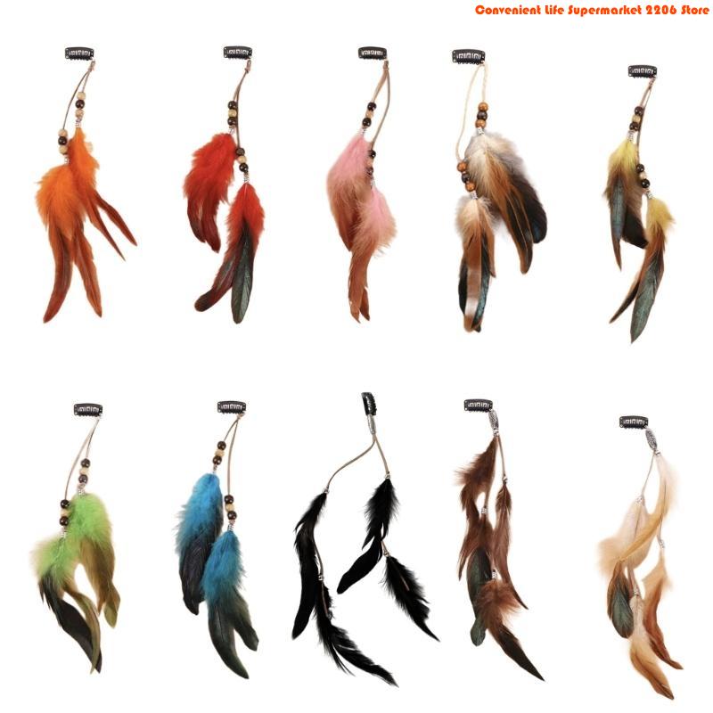 E06E élégant plume glands accessoire cheveux postiches fête pour les tenues à mode