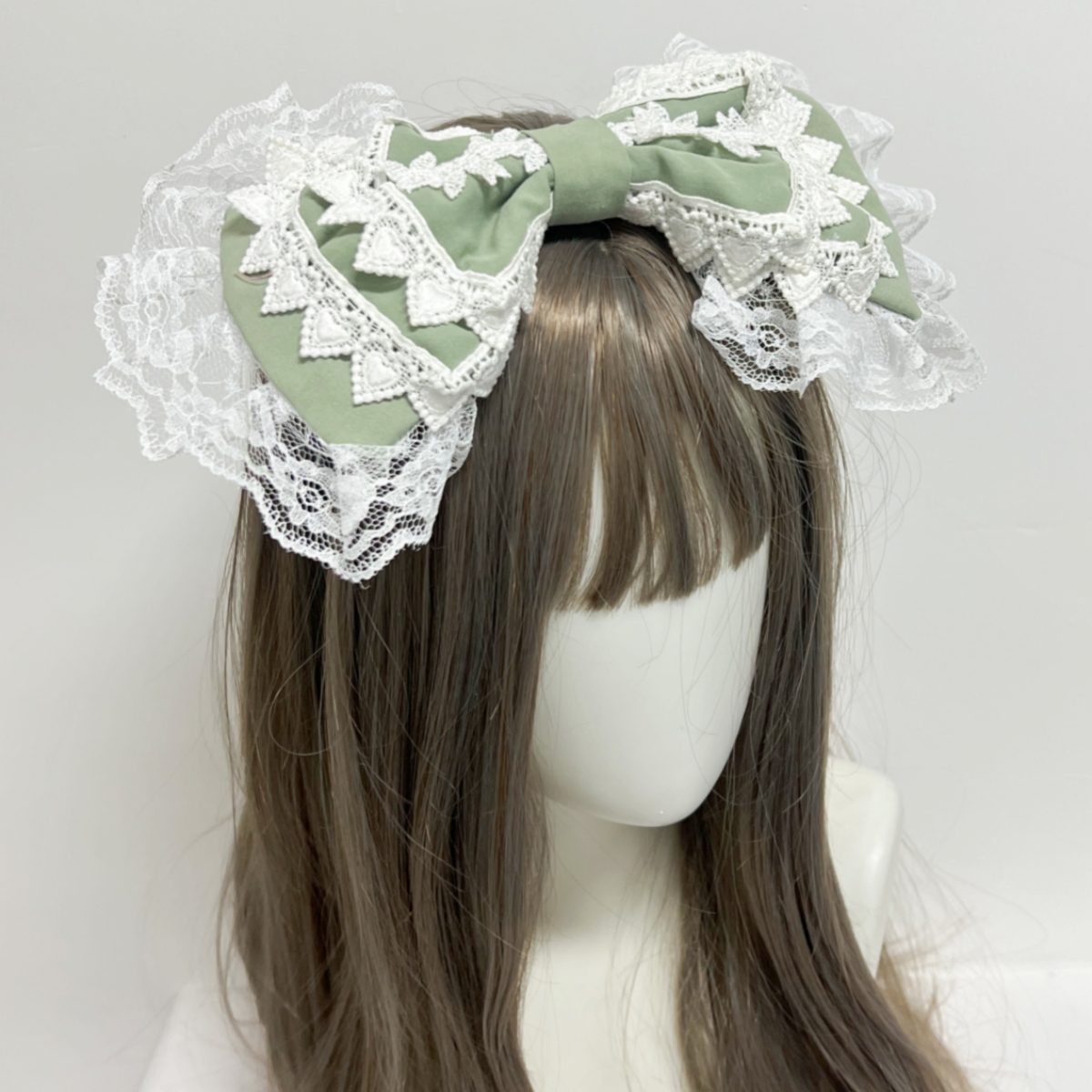 Cerceau de cheveux à gros nœud Kawaii, bandeau rétro victorien en dentelle, Anime doux, Lolita, demoiselle d'honneur, fête de thé, coiffure Cosplay B2263