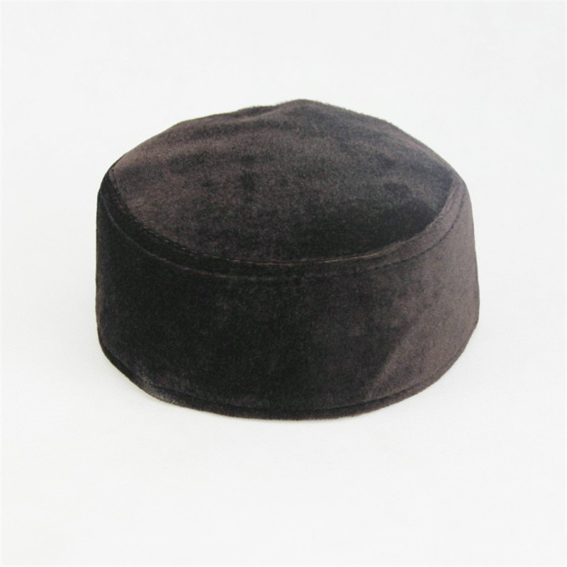 Hommes musulmans chapeau hiver chaud velours chapeaux de prière Islam hommes foulard Bonnet islamique Hijab casquettes arabe Musulman chapeaux casquette