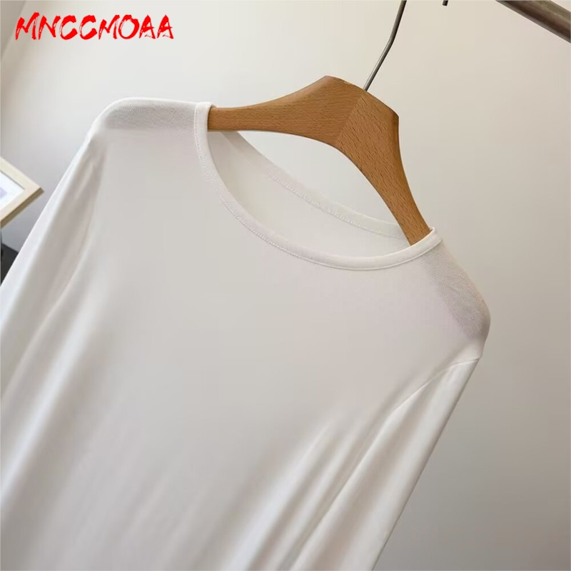 T-shirt à manches longues bleu pour femme, coupe ajustée, col rond, doux et extensible, idéal pour l'automne et le quotidien