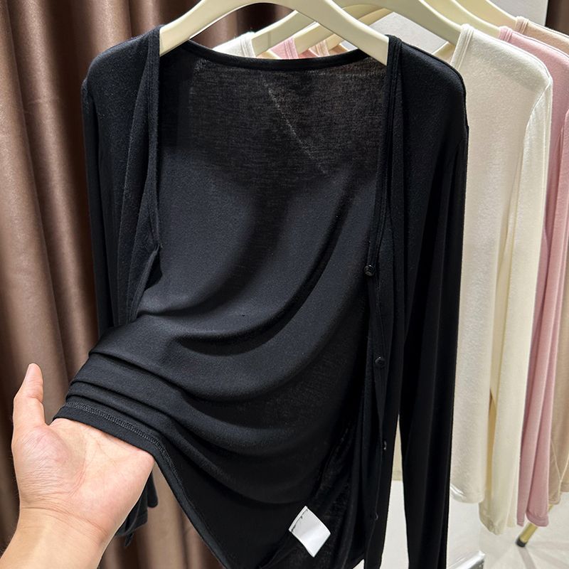 Châle d'été pour femmes, vêtements de Protection solaire, jupes assorties, Camisoles, col en v, Cardigans, vestes fines, printemps automne
