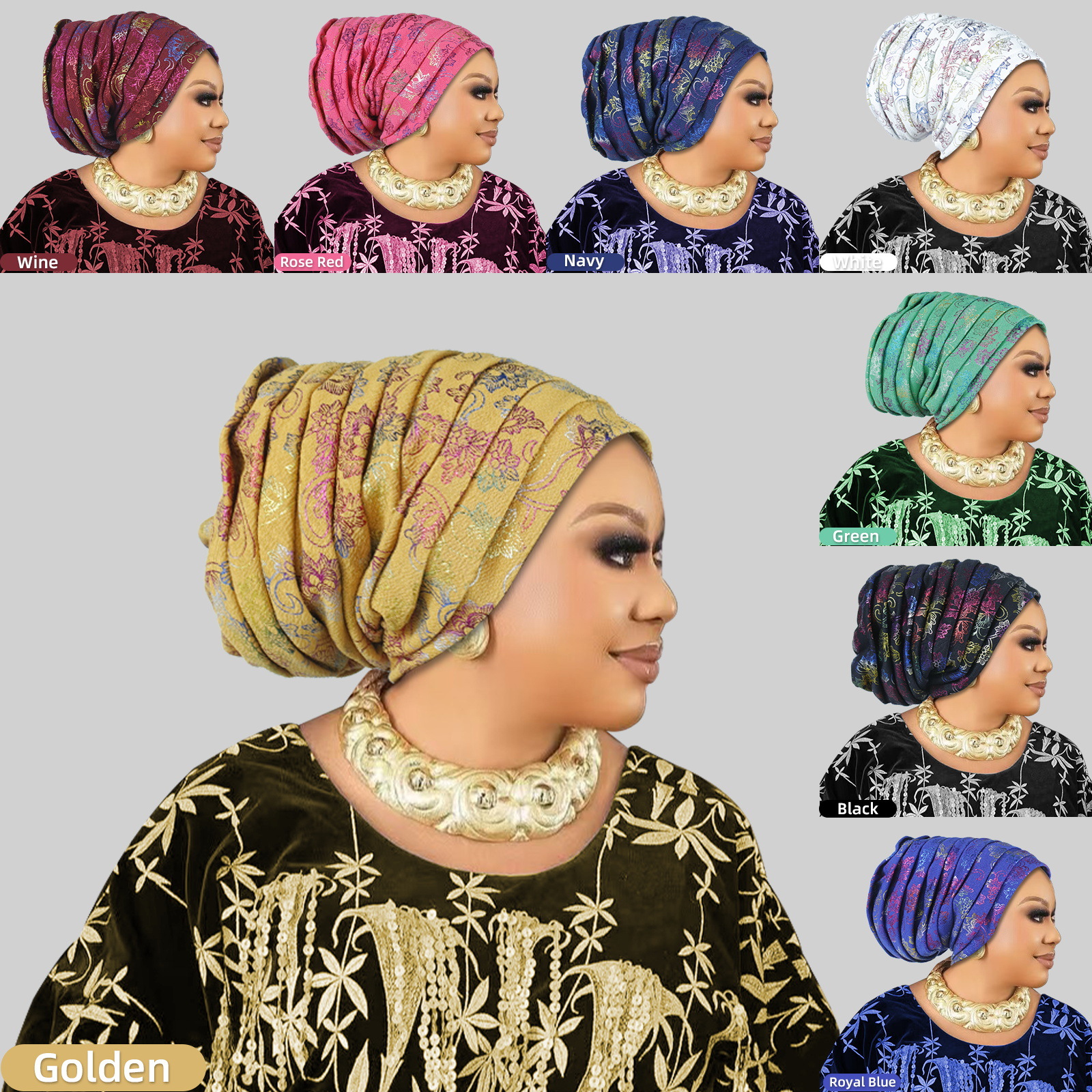 Mode mariage Geles africain couvre-chef Auto Gele Turbans pour femmes tissu musulman chapeaux casque femme bandeau