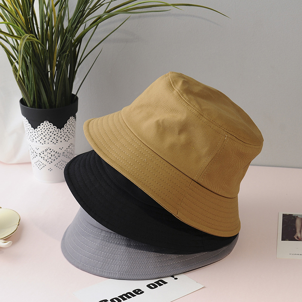 Chapeau seau en coton unisexe, bonnet de soleil d'été, casquette de pêcheur en plein air pour femmes et hommes, plage