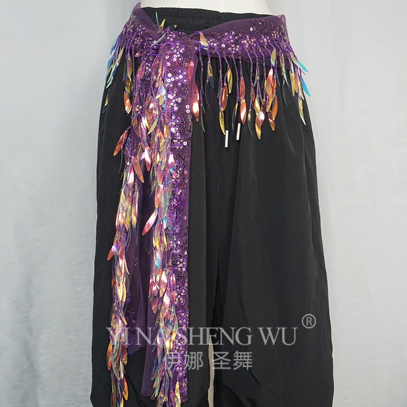 Chaîne de taille orientale, foulards de hanche, Costume de danse du ventre, écharpe de hanche pour femmes, pompon à paillettes, accessoires de danse du ventre, ceinture